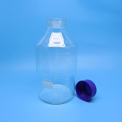 5000 ml clear glass GL80 reagent bottle with blue screw cap