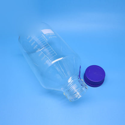 5000 ml clear glass GL80 reagent bottle with blue screw cap