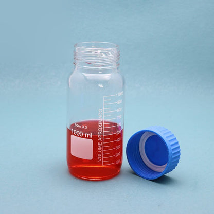 Borosilicate Glass Round-bottom blue screw-cap glass media storage / reagent bottle
