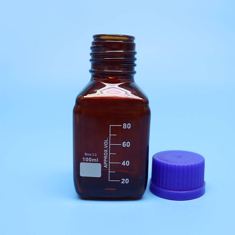 Square GL45 glass reagent bottle