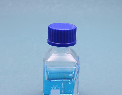 Square borosilicate glass GL45 screw cap media/reagent bottle
