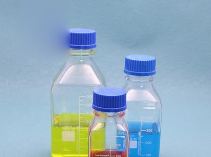 Square borosilicate glass GL45 screw cap media/reagent bottle