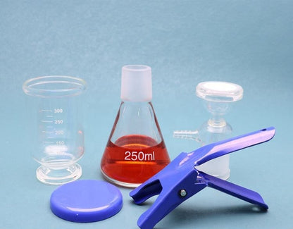 Glass Complete vacuum/solvent filtration apparatus system ; stated ratings: max working temperature 200C