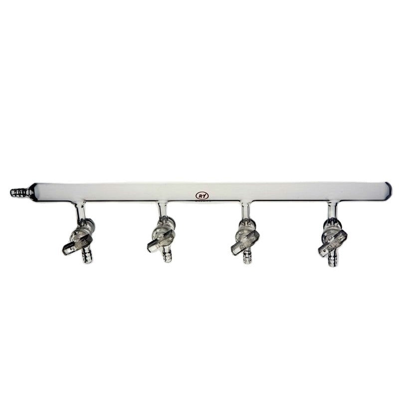 Single-Row Vacuum Manifold with Glass Stopcocks
