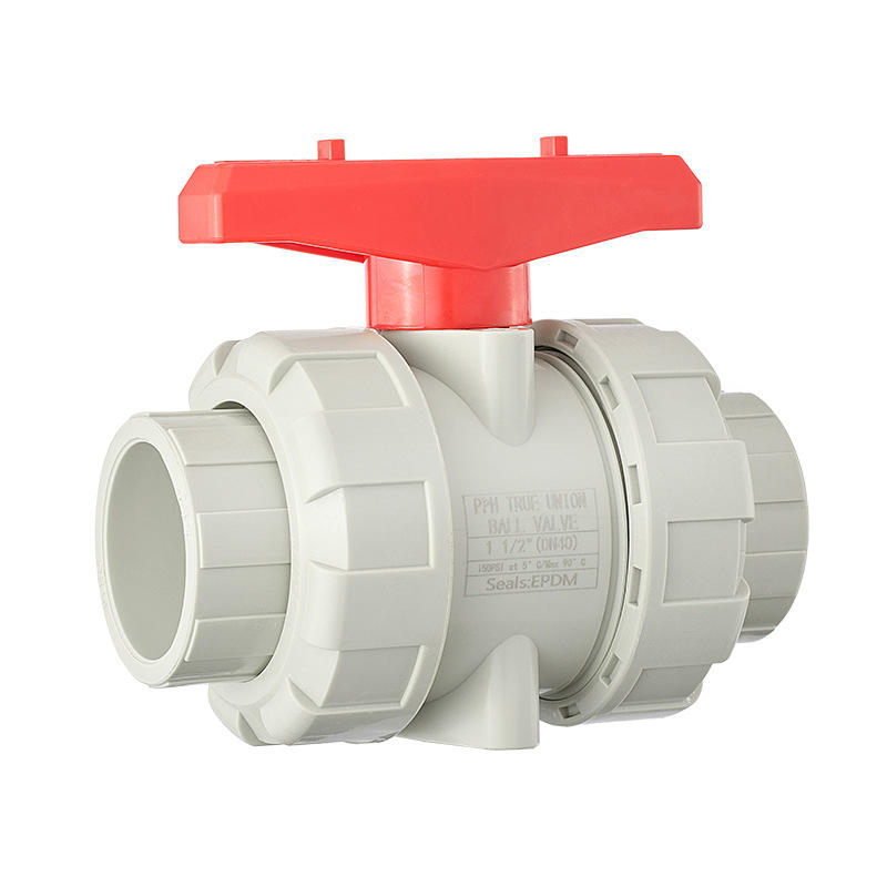 PPH Double-Union Ball Valve, Hot-Melt Socket