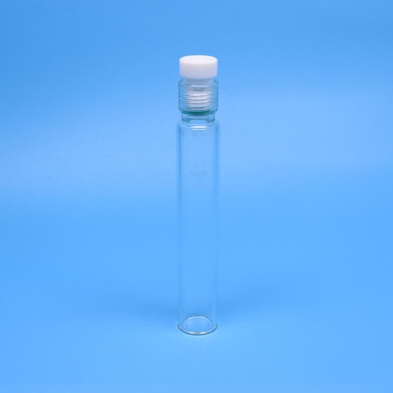 Glass Pressure Reaction Tube with PTFE Screw Plug, Flat Bottom