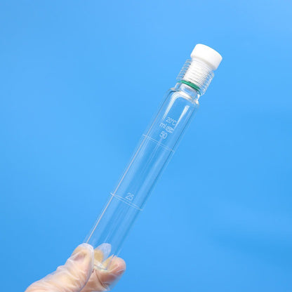Glass Pressure Reaction Tube with PTFE Screw Plug, Flat Bottom