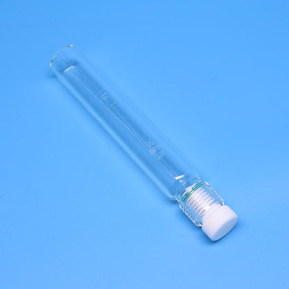 Glass Pressure Reaction Tube with PTFE Screw Plug, Flat Bottom