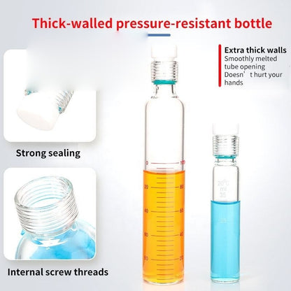 Glass Pressure Reaction Tube with PTFE Screw Plug, Round Bottom