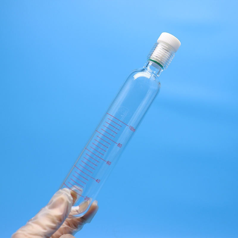 Glass Pressure Reaction Tube with PTFE Screw Plug, Round Bottom