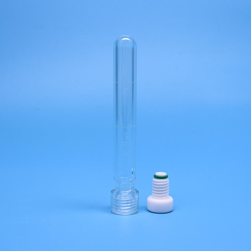 Glass Pressure Reaction Tube with PTFE Screw Plug, Round Bottom