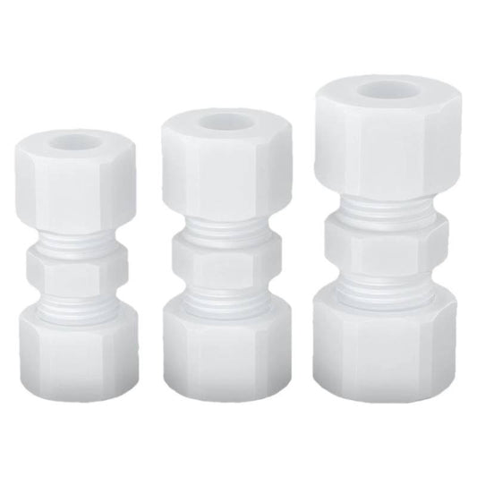 PTFE Threaded Straight Union Fitting, 1/2 in