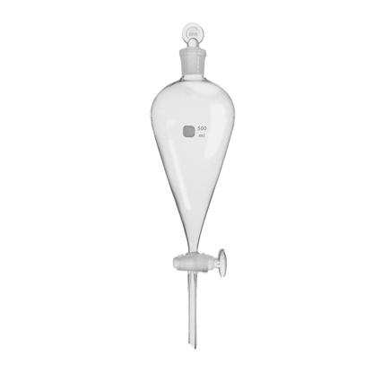 Amber Pear-Shaped Separatory Funnel, PTFE Stopcock, with Scale