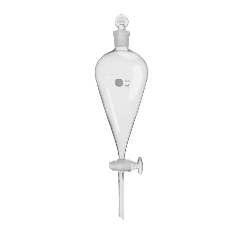 Pear-Shaped Separatory Funnel, PTFE Stopcock (1000-2000 ml)