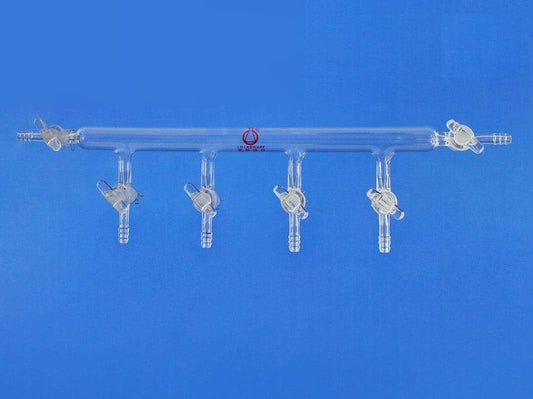 Single bank vacuum manifold with stopcock at both side, ports 4 to 6 ,Schlenk line