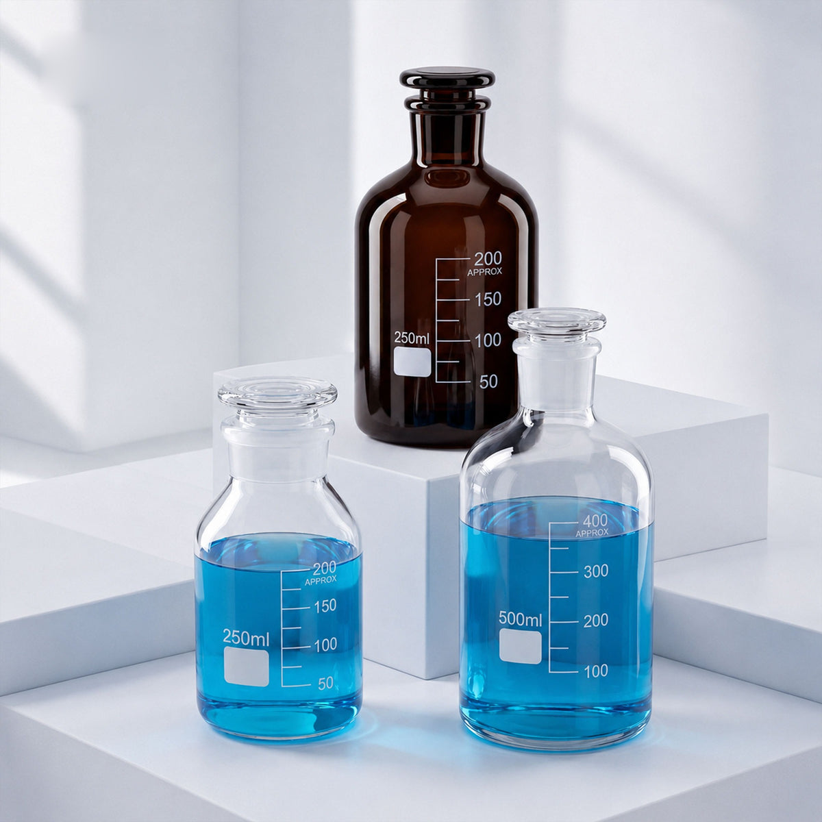 Glass Reagent Bottle with Ground Glass Stopper
